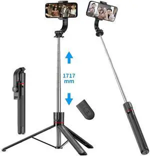 67'' Selfie Stick Travel Tripod Extendable for iPhone Samsung Video Recording