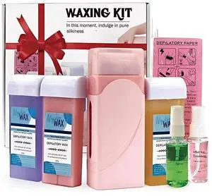 Roll On Wax kit Waxing Warmer Wax Roller Hair Removal Body Face Leg Soft Heater