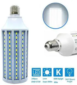 LED Corn Light Bulb 300W Eq 168-Chip E26 5000lm 30W Cool Daylight 6000K