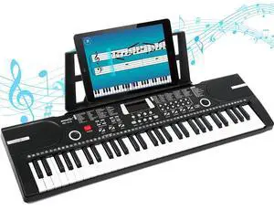 61 Key Pro Music Electronic Keyboard Electric Digital Piano(BLACK)