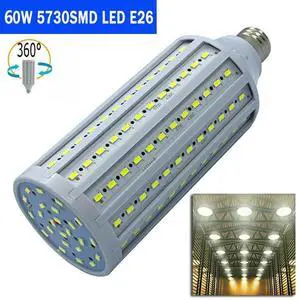 E26 60W Corn Light E27 216-Chip Huge Bright 8000lm LED Bulb Daylight White 6000K