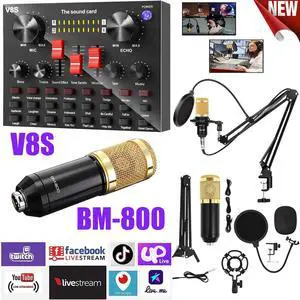 Studio Recording Kit Home Podcast Music Mixer Equipment Condenser Microphone Set