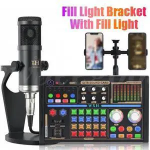 Podcast Equipment Kit,DJ18 Sound Card,Professional Recording Mic,21 Sound effect