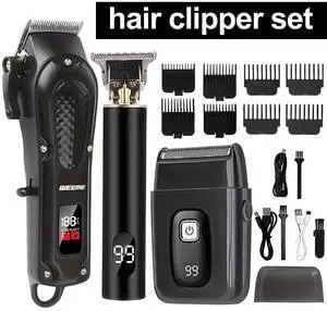 Professional Hair Cut Machine Barber Salon Cutting Trimmer Clipper Kit for Gift