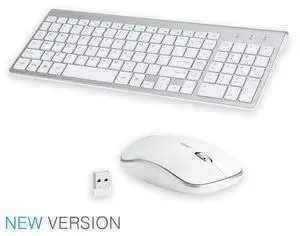 2.4G Wireless Keyboard Mouse Bundles For Apple iMac And PC Laptop Full Size Slim