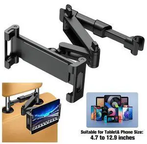 360° Car Back Seat Headrest Mount Tablet Holder for 4.7-12.9" iPad Phone