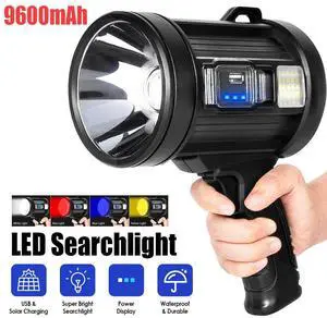 200000lumens Super Bright USB Solar LED Searchlight Spotlight Torch Flashlight