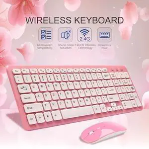 Ultra-Thin 96 Keys 2.4G Wireless Keyboard Mouse Suit For PC Laptop Desktop Win10