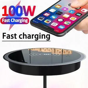 100W Fast Wireless Charger Desktop Embedded Charging Base for iPhone