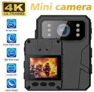 4K Mini Body Worn Camera Support 128GB Personal Security Recording IR Night Cam