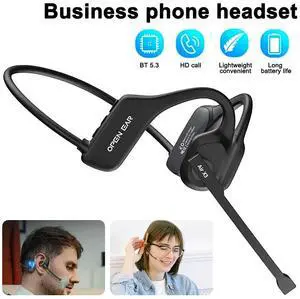 Bluetooth 5.3 Open Ear Headphones with Noise Cancelling Mic Trucker Headset US