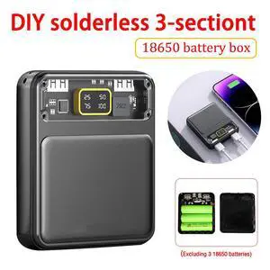 1X 3 Slot 18650 Battery Box Dual USB DIY Power Bank Case Charger Charging Shell