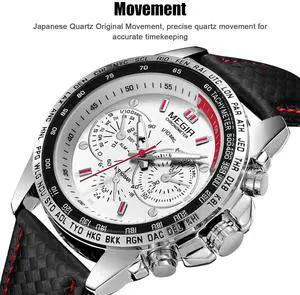 Waterproof Durable MEGIR Men's Stainless Steel Analog Sports Quartz Wrist Watch