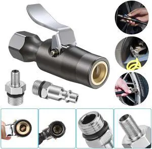 200PSI Tire Inflator Lock-on Air Chuck Heavy-Duty Compatible with Schrader Valve
