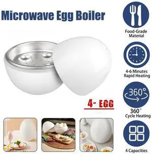 Microwave Egg Boiler Cooker 4 Eggs Pod Detaches Shell Steamer Kitchen Cook Tool