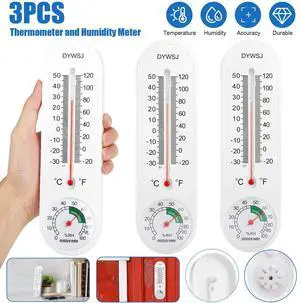 3Pcs Wall Thermometer Indoor Outdoor Yard Garden Greenhouse Home Humidity Meter