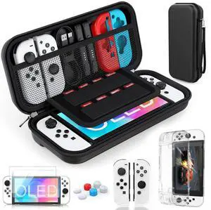 Carrying Case + Protective Cover + Tempered Glass Film For Nintendo Switch OLED