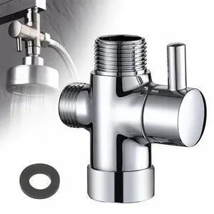 1/2" 3-Way T-adapter Shower Head Diverter Valve Water Splitter Switch Tap Faucet