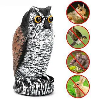 Realistic Owl Decoy Protect Garden Yard Pest Repellent Birds Scarecrow Outdoor