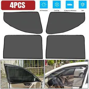 4PCS Car Side Window Sun Shade Cover Visor Mesh Shield UV Block Sunshade Screen