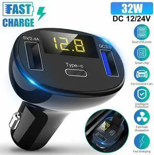 Dual USB PD Type-C Car Charger Fast Charge Adapter For iPhone 14 13 12 Pro Max