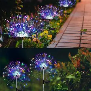480 LED Solar Firework Lights 8 Modes Outdoor Path Lawn Garden Yard Decor Lamp