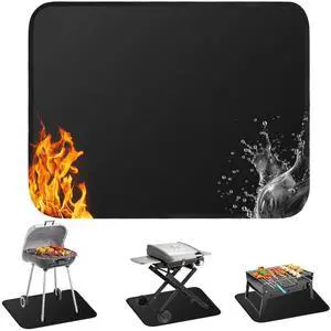 24x18in Under Grill Mat Fireproof Mat for Outdoor Tabletop Grill Deck Protector