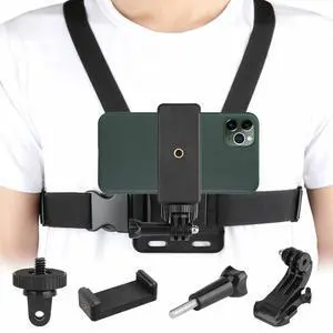 Chest Harness Body Strap Mount Accessories Adjustable for iPhone GoPro Android