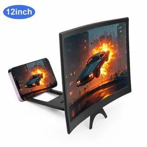 12" Curved Screen Mobile Phone Amplifier Eye Protection 3D Screen Magnifier