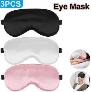 3pcs Travel Eye Mask Sleeping Soft Padded Shade Cover Rest Relax Sleep Blindfold