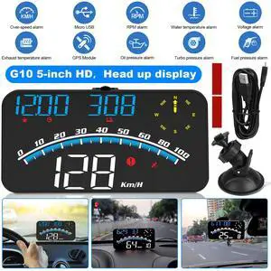 5" Digital Speedometer Universal GPS Car HUD Head Up Display MPH Overspeed Alarm