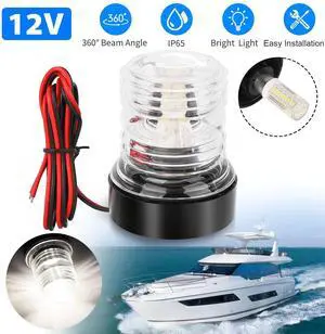 12V Marine Boat Yacht LED Navigation Light Stern Anchor Lamp All Round White 2NM