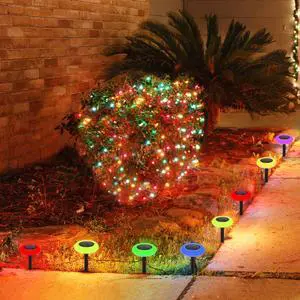 2PCS LED Solar Lights Christmas Outdoor Yard Garden Pathway Landscape Decor Lamp