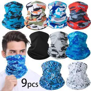 9 PCS UV Neck Gaiter Scarf Bandana Balaclava Face Mask for Sun & Dust