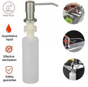 300ML Stainless Steel Soap Dispenser Kitchen Sink Hands Bath Liquid Pump Bottle