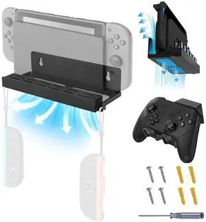 Wall Mount Bracket for Nintendo Switch 2 with 12 Game Card Holder Joy Con Hanger