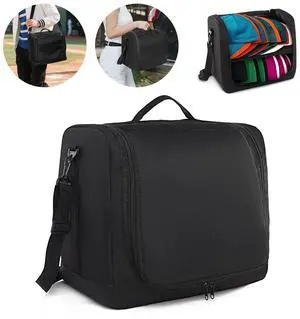 Portable Baseball Cap Organizer Tote Foldable Hat Storage Bag w/ Shoulder Strap