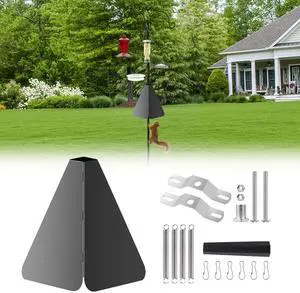 10.2" Square Around-wrap Squirrel Baffle w/ Springs Bird Feeder Pole Mount Guard