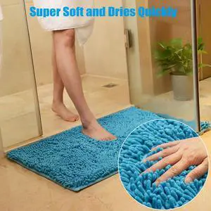 Microfiber Non-Slip Bath Mat Absorbent Bathroom Shower Home Floor Rugs Carpet