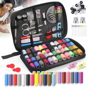 Portable Sewing Box Kit Home Travel Sewing Threads Scissors Needles Set 100pcs