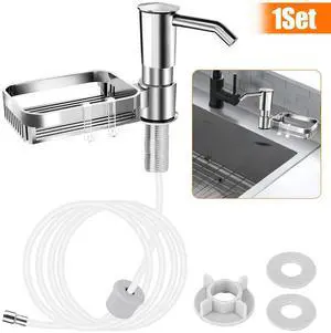 Sink Soap Dispenser Kitchen ABS Liquid Pump Tube with Sponge Holder