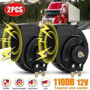 2PCS 12V 110DB Super Train Horn Waterproof For Trucks Car SUV Boat Motorcycles