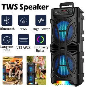 6800W Portable Bluetooth Speaker Dual Sub woofer Heavy Bass Sound System Party