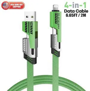 4in1 USB Type-C Cable 6ft Data Cord Super Fast Charging Cable For iPhone 4in1 USB Type-C Cable 6ft Data Cord Super Fast Charging Cable For iPhone