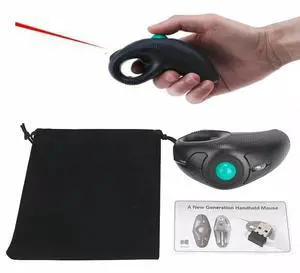 New USB Wireless PC Laptop Finger HandHeld Trackball Mouse Mice w/ Laser Pointer