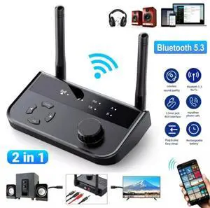 Bluetooth 5.3 Transmitter Receiver Long Range For TV Home Stereo Audio Adapter