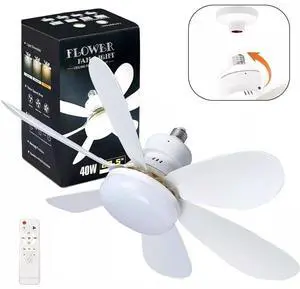 Socket Fan Light Ceiling Fans With Lights And Remote Dimmable LED Ceiling Fan US
