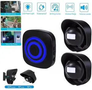 H2C8 Waterproof 656ft Wireless Driveway Alarm Motion Sensor Alarm Indoor Outdoor