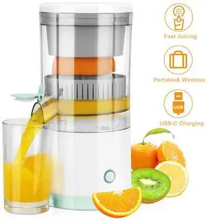 Electric Citrus Juicer Rechargeable Hands-Free Masticating Orange Lemon Squeezer