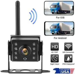 WiFi Car Truck RV Trailer Rear View Backup Camera Wireless CCTV For iOS Android